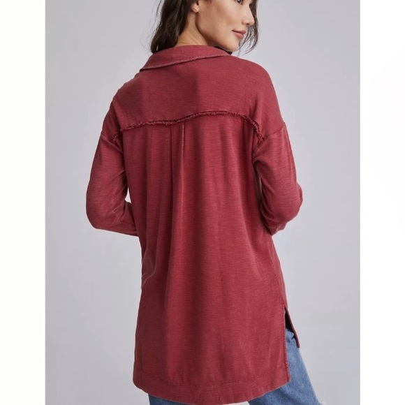 Pilcro Frayed Tunic Buttondown - Picture 3 of 12